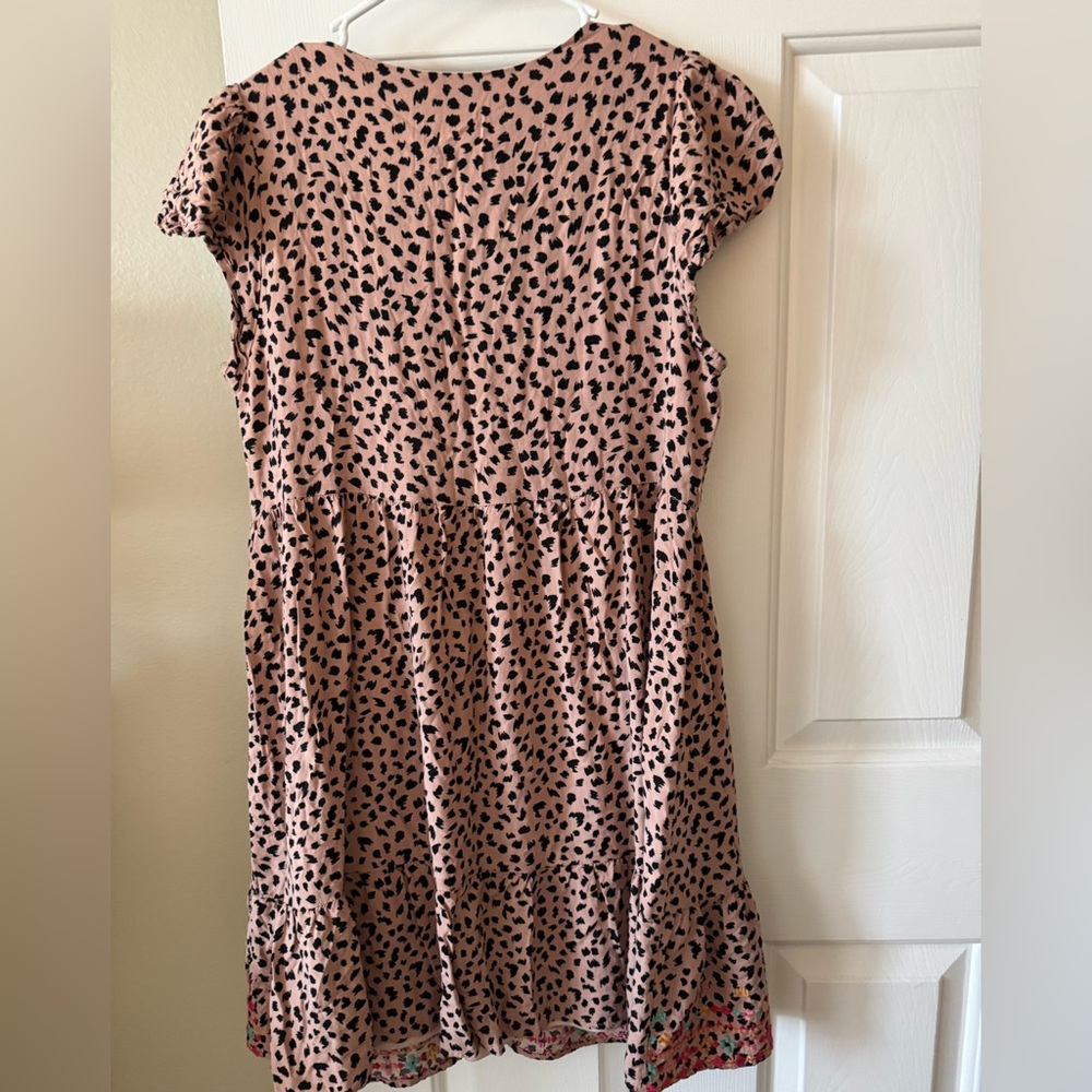 Savannah Jane Pink,turquoise and yellow Dress w/ embroidered front slip over - Picture 8 of 8